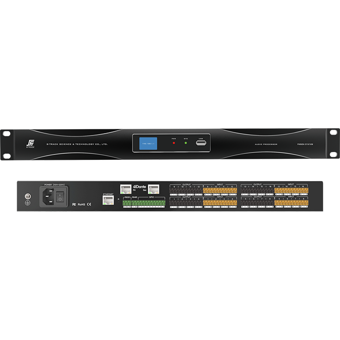 Dante 16 in 16 Out Network Audio Processor with Screen